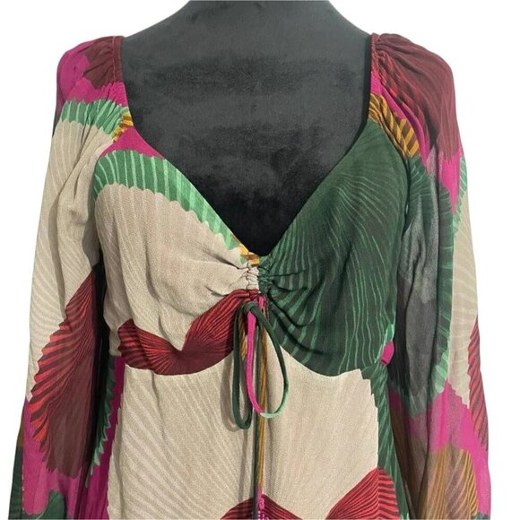 Farm Rio Size Small  Katalina Blouse Long Sleeve - Picture 3 of 9